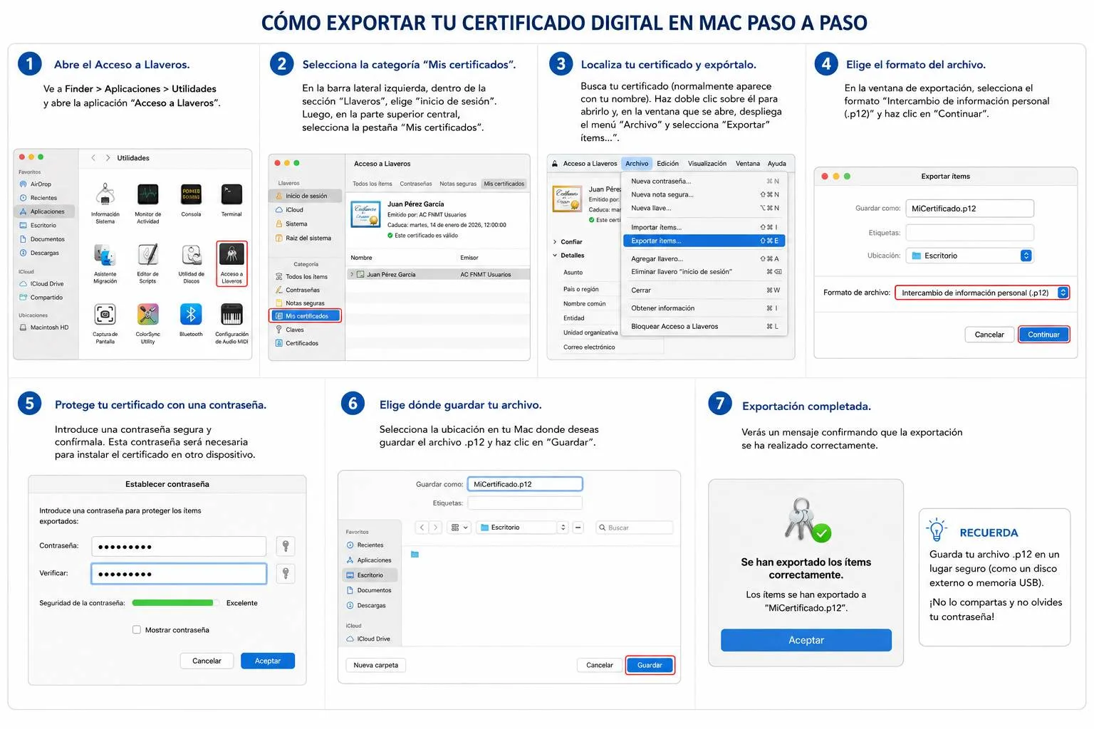 ¿Cómo exportar tu certificado digital?